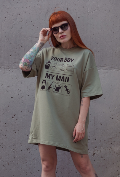 Футболка-сукня YBMM олива с-YBMM-олива фото
